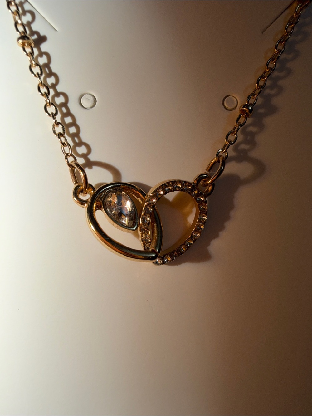 Gold Heart Pendant Necklace with Clear Crystal Accent - Liz clairborne